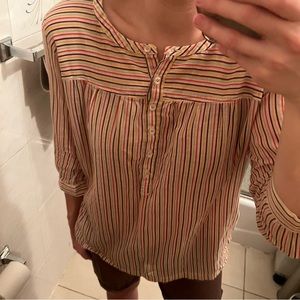 J.Crew Striped Peasant Blouse